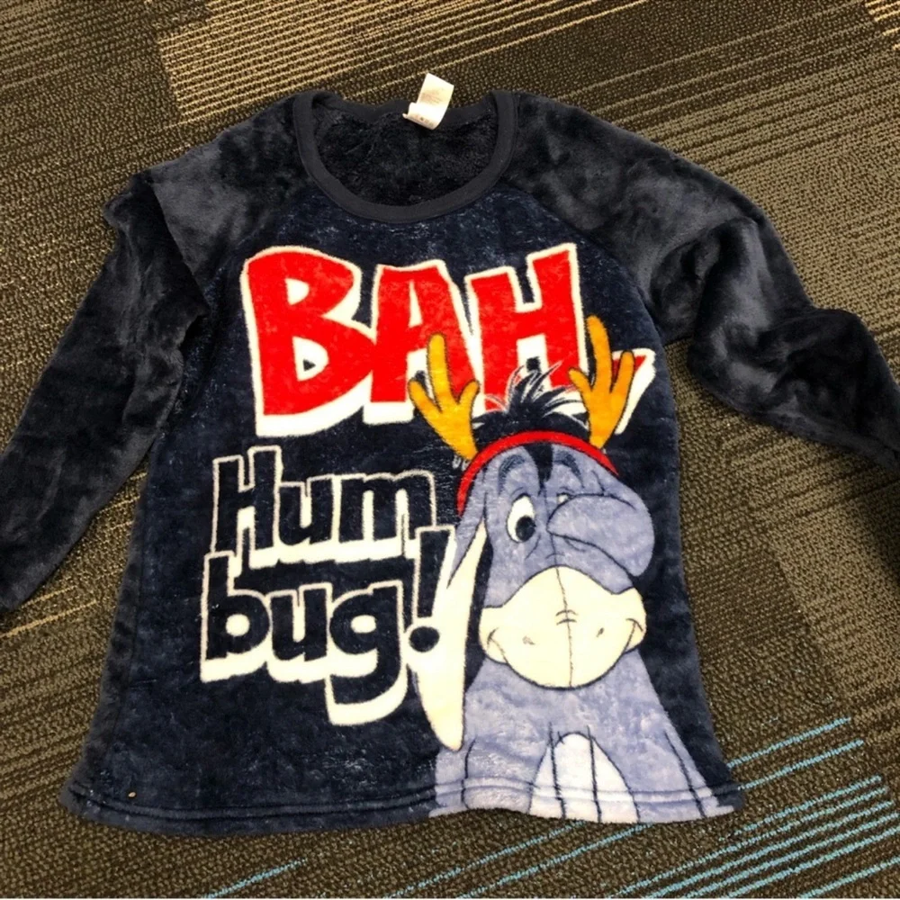 Disney's Sleepwear Eeyore Bah Humbug Pajama Sleepwear Top Size XL (16-18)